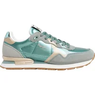 Trampki damskie - Pepe Jeans Damskie trampki BRIT PRINTY W, zielone (BLEACH GREEN), 40 EU, Zielony wybielany zielony, 7 UK - miniaturka - grafika 1