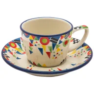 Filiżanki - Filiżanka Do Herbaty Kawy 200 Ml Ze Spodkiem - Ceramika Artystyczna Bolesławiec - miniaturka - grafika 1