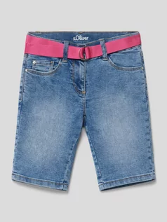 Spodnie i spodenki dla dziewczynek - Szorty jeansowe o kroju slim fit z 5 kieszeniami - grafika 1