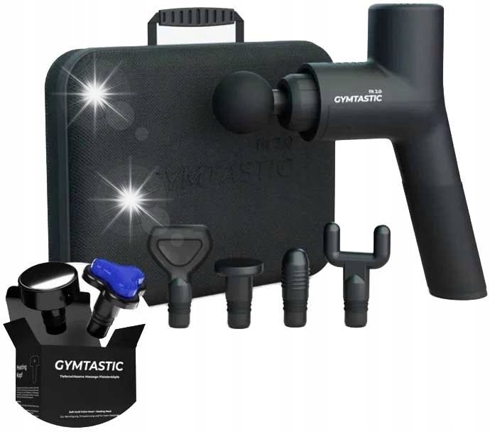 DUŻY MASAŻER Extralink Gymgun Fit 2 PRO Pistolet do masażu 7 głowic 6 tryb