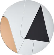 Lustra - BELIANI Lustro ścienne złoto-czarne szkło i MDF ø 80 cm w stylu abstrakcyjnym kolorowe szkło - miniaturka - grafika 1