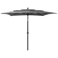 Parasole ogrodowe - vidaXL 3-poziomowy parasol na aluminiowym słupku, antracyt, 2,5x2,5 m 313838 - miniaturka - grafika 1