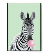 Plakaty - Fox Art Studio, Plakat Zebra, Bubble Gum,  wymiary 21x29,7 cm - miniaturka - grafika 1