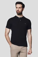 Koszulki męskie - Koszulka Polo Bawe�niana Czarna Robbie - miniaturka - grafika 1