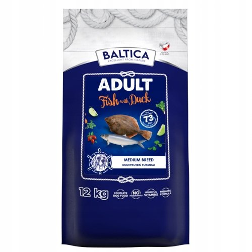 BALTICA Fish & Duck Medium 12kg RYBY KACZKA