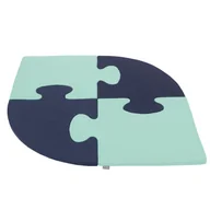 Maty edukacyjne - KiddyMoon Piankowe Puzzle do zabawy Owal granatowy-miętowy 4 Zabawka mata - miniaturka - grafika 1