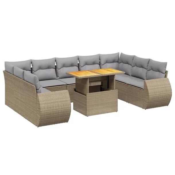 Zestaw mebli ogrodowych modułowych beżowy rattan PE 62x62x69 cm