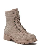 Botki damskie - Jenny Fairy Trapery WS5150-06 Beżowy - miniaturka - grafika 1