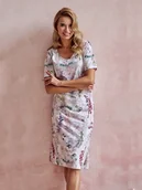 Piżamy ciążowe - Koszula Olive 3124 Biały w kwiaty (Rozmiar M) - miniaturka - grafika 1