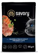 Mokra karma dla kotów - SAVORY Cat Adult Salmon and Peas 85g (saszetka) - miniaturka - grafika 1