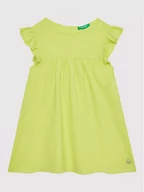Sukienki i spódniczki dla dziewczynek - United Colors Of Benetton Sukienka letnia 3Z7QGV002 Zielony Regular Fit - miniaturka - grafika 1