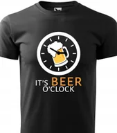Piżamy damskie - Piżama Męska Czarna Koszulka + Szare Spodenki ITS BEER O'CLOCK Wz Rozmiar L - miniaturka - grafika 1