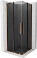 Kabiny prysznicowe - Mexen Velar Duo kabina prysznicowa rozsuwana 80x80 cm, grafit, miedź szczotkowana - 871-080-080-42-65 - miniaturka - grafika 1