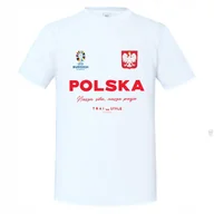 Koszulki męskie - Koszulka męska kibica POLSKA EURO 2024 patriotyczna z Herbem T-shirt męski - miniaturka - grafika 1