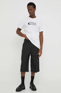 G-Star Raw t-shirt bawełniany męski kolor biały z nadrukiem - Koszulki męskie - miniaturka - grafika 1