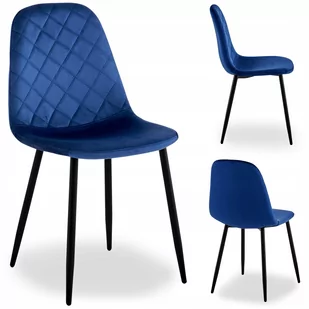 Krzesło aksamitne ORLANDO Velvet Granatowe - Krzesła - miniaturka - grafika 1