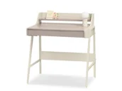 Biurka - BEŻOWE BIURKO DO POKOJU MŁODZIEŻOWEGO BORR NA KREMOWYM STELAŻU - miniaturka - grafika 1