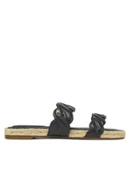 Espadryle damskie - Tommy Hilfiger Espadryle Leather Rope Espadrille Mule FW0FW08503 Czarny - miniaturka - grafika 1