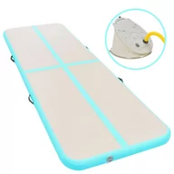 Maty do ćwiczeń - Vida Mata gimnastyczna z pompką 400x100x10 cm PVC zielona V-91917 - miniaturka - grafika 1