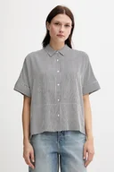 Koszule damskie - Tommy Hilfiger koszula damska kolor granatowy relaxed z kołnierzykiem klasycznym WW0WW45883 - miniaturka - grafika 1