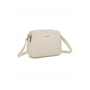 Damska Torebka Listonoszka LUIGISANTO Beżowa Trzykomorowa z Paskiem - Torebki damskie Damska Torebka Listonoszka LUIGISANTO Beżowa Trzykomorowa z Paskiem - Torebki damskie - miniaturka - grafika 1