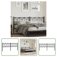 Inne meble do sypialni - The Living Store Metalowe wezgłowie - czarne - 200 cm - Wezgłowie - miniaturka - grafika 1