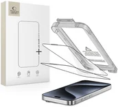 Szkła hartowane na telefon - SZKŁO HARTOWANE TECH-PROTECT QUICK SET+ 2-PACK IPHONE 15 PRO BLACK - miniaturka - grafika 1