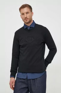 Gant bluza bawełniana męska kolor czarny z aplikacją - Bluzy męskie - miniaturka - grafika 1