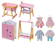 Domki dla lalek - Baby Born Minis Zestaw Mebli z wieszakami i stołem do przewijania Zapf - miniaturka - grafika 1
