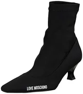 Botki damskie - Love Moschino Damskie sztyblety Scarpad.rocchetto50 z lycry, czarne, rozmiar 39 UE - miniaturka - grafika 1