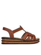 Sandały damskie - Rieker Sandały CEO-62918-22 Brązowy - miniaturka - grafika 1