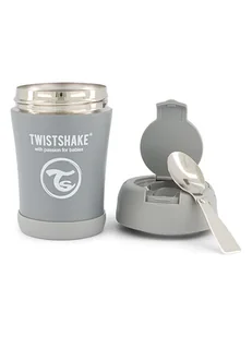 Twistshake Pojemnik termiczny w kolorze szarym - 350 ml - Sztućce dla dzieci - miniaturka - grafika 1
