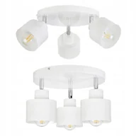 Lampy sufitowe - Lampa Wisząca Sufitowa Plafon Żyrandol Ruchomy Loft Kubek 3xE27 Biała Loft - miniaturka - grafika 1