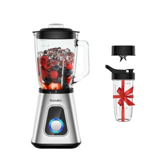 Blender do smoothie, moc 1300 W, szklany dzbanek 1,5 l, jasnoszary, wtyczka UE - Dzbanki i imbryki - miniaturka - grafika 1