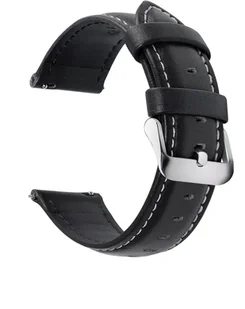 PASEK SKÓRZANY DO ZEGARKA SMARTWATCH CZARNY UNIWERSALNY 20MM FULLMOSA - Akcesoria do zegarków - miniaturka - grafika 1