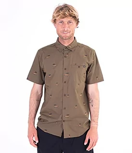 Koszulki męskie - Hurley T-shirt męski M Org Windansea Ss, zielony (Medium Olive) S DB5071-H222 - grafika 1