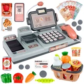 Zabawki AGD - ﻿Kasa Sklepowa Fiskalna Elektroniczna Skaner Dźwięki Kalkulator 25 Elementów - miniaturka - grafika 1