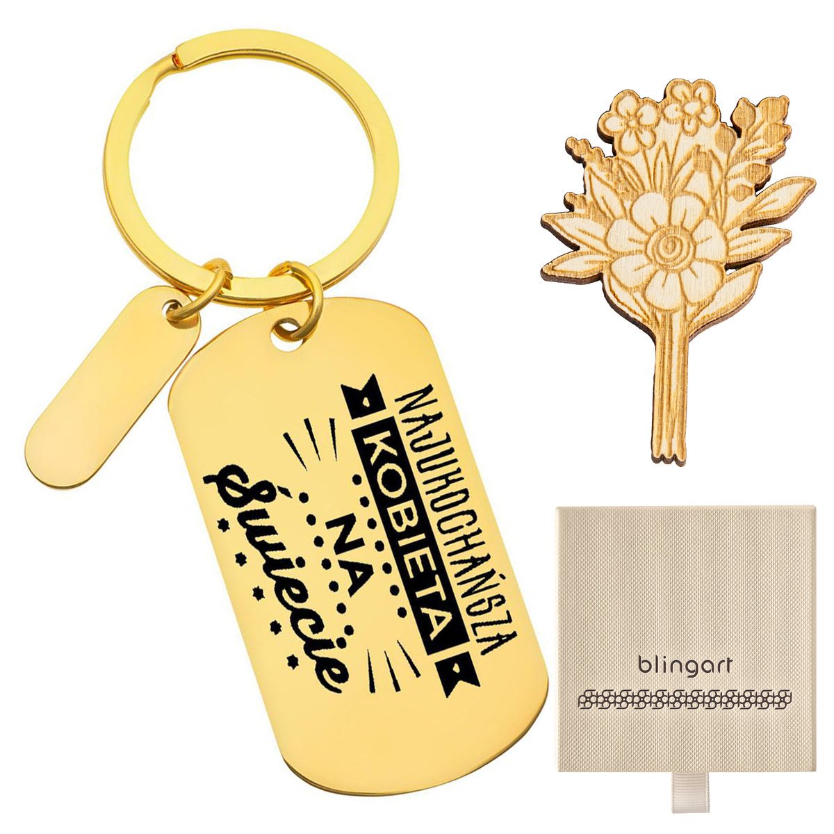 Brelok do kluczy z grawerem podłużny nieśmiertelni