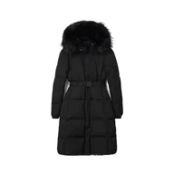 Płaszcze damskie - Desigual Damski 22WWEWAE wyściełany długi płaszcz, Czarny, XS - miniaturka - grafika 1