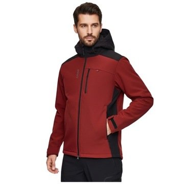 Kurtka Softshell Alpinus Męska Przeciwdeszczowa Aso Bordo Z Kapturem L