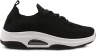 Trampki damskie - Trampki damskie Slip On Casual Shoes Textile Comfort Trainers Mom Black Rozmiar 41 - miniaturka - grafika 1