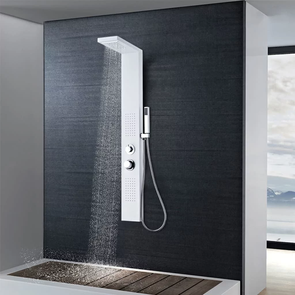 vidaXL vidaXL Panel prysznicowy, aluminiowy, matowy, biały