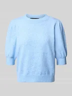 Swetry damskie - Sweter z dzianiny o kroju comfort fit z bufiastymi rękawami model ‘DOFFY’ - miniaturka - grafika 1