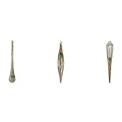 Bombki - Goodwill CC DESIGN INTERIOR Zestaw 3 szklanych bombek sopli z pawim piórem 30 - miniaturka - grafika 1