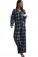 Piżamy damskie - SHEIN KOSZULA OD PIŻAMY GRANATOWA W KRATKĘ 34 VBX - miniaturka - grafika 1