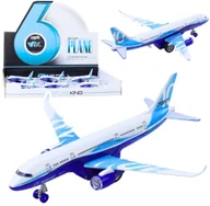 Samoloty i helikoptery - Samolot Pasażerski Z Napędem Pull Back Metalowy Światła Dźwięki 23 cm - miniaturka - grafika 1