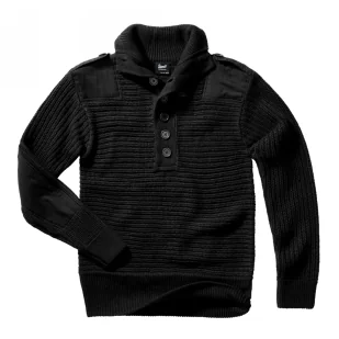 Sweter Wojskowy BRANDIT Alpin Pullover - Czarny S - Odzież taktyczna i umundurowanie - miniaturka - grafika 1