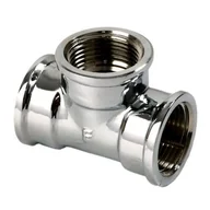 Łączniki, trójniki, kształtki - Trójnik mosiężny 3/8" chrom - miniaturka - grafika 1