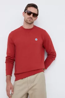 Bluzy męskie - North Sails bluza bawełniana męska kolor czerwony gładka - grafika 1