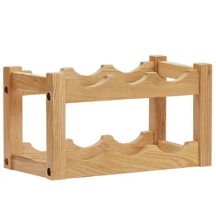 vidaXL Stojak na 6 butelek wina, 37x21x21 cm, lite drewno dębowe vidaXL - Stojaki na wino - miniaturka - grafika 1